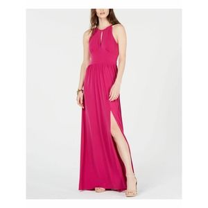 Michael Kors Dress Maxi Pink Sleeveless Keyhole Sheath Petite Sz PM NEW NWT 318